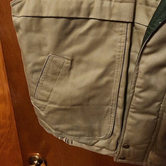 Men's Medium J. Forest & Co. Tan/Green Plaid Lined Zip Up Hunting Vest - Picture 6 of 12